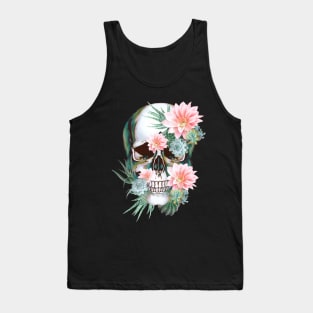 Sugar skull with succulents plants Tank Top